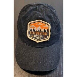Yellowstone National Park Gray Denim Hat strap back baseball Cap Patch